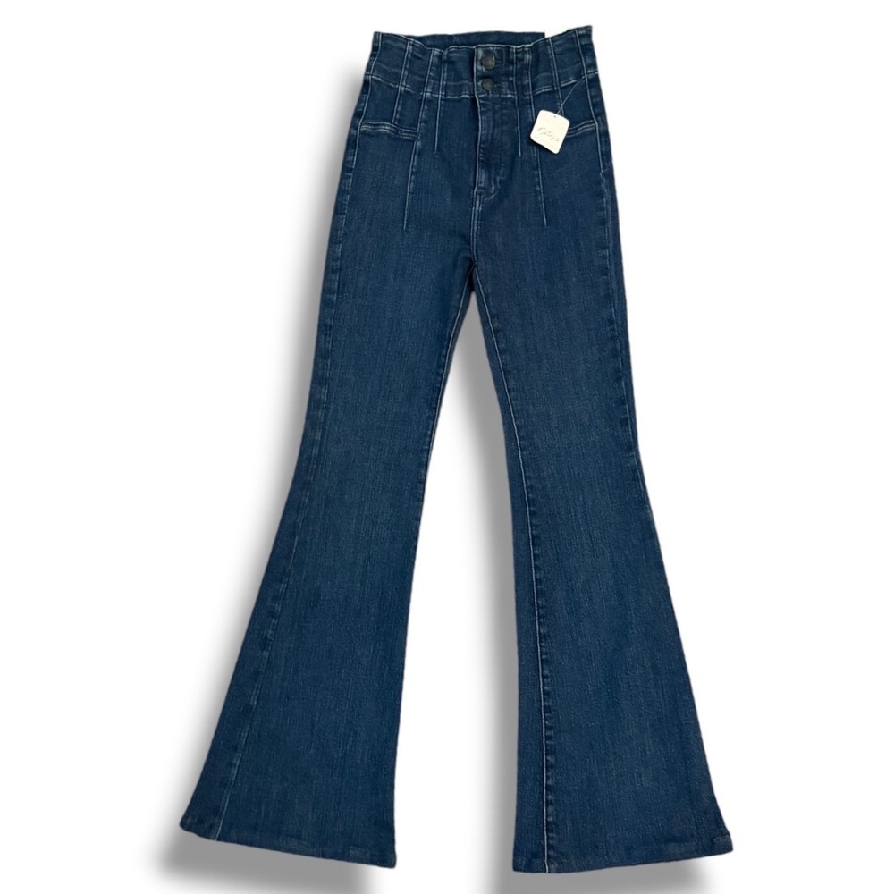 We The Free Jayde Flare Leg Jeans NEW Womens 24 Blue Denim High Rise Retro Boho